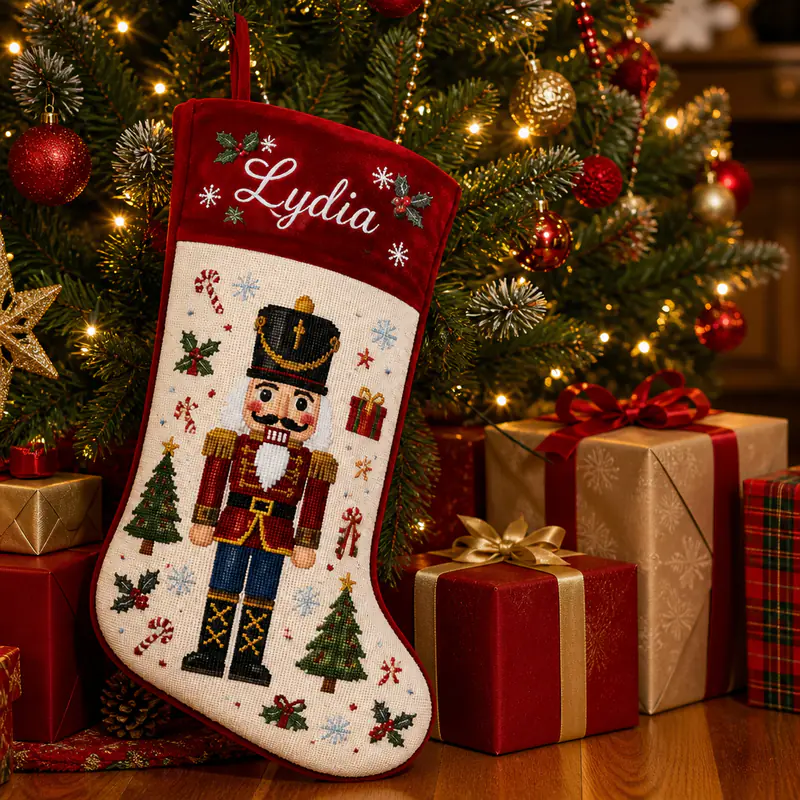 Christmas Needlepoint Stockings 03Scene