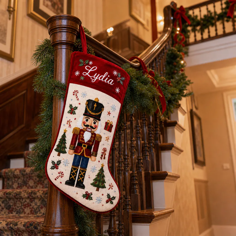 Christmas Needlepoint Stockings 04Scene